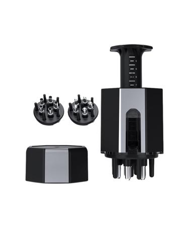 2-in-1 head skin applicator solid fluid comb for hair-head skin treatment essential oil guide comb hair growth serum massage device B black