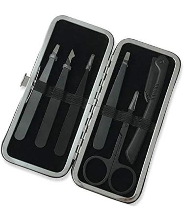 Desikixudy 6-Piece Professional Stainless Steel Eyebrow Tweezers Set | Diagonal Hair Tools & Makeup Accessories with Case | Ideal for Precision Grooming - Buy Online on GoSupps.com