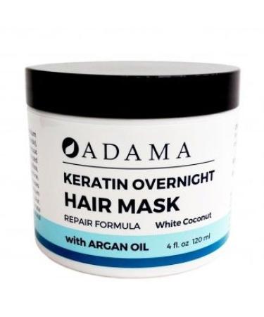 Adama Minerals Keratin Hair Mask - White Coconut Zion Health 4 oz Cream