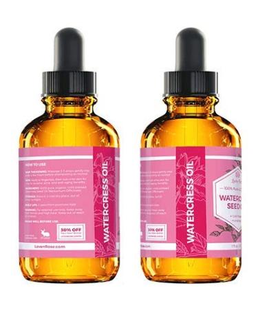 Leven Rose Watercress Organic Seed Oil - 100% Pure Arugula Oil for Hair Growth & Skin Detox - 1 oz - Buy Online on GoSupps.com