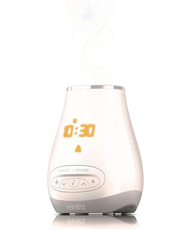 Homedics White Noise Sound Machine with Essential Oil Diffuser | 6 Sleep Sounds | Bluetooth Speaker | Night Light & Alarm Clock - Buy Online on GoSupps.com