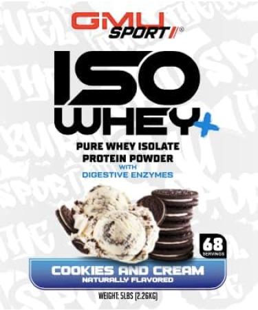 Buy 100% Whey Protein Isolate Powder - 5LB Cookies & Cream with Collagen BCAAs & Digestive Enzymes - 72 Servings for Optimal Performance & Recovery - Buy Online on GoSupps.com