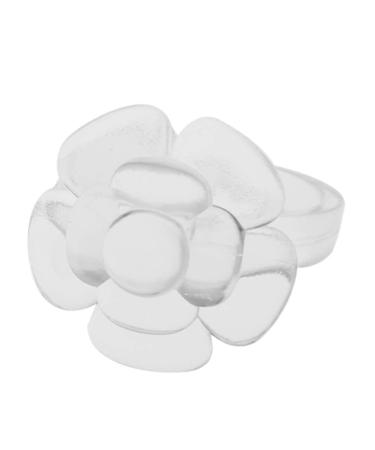 Sahgsa 50 Pcs Nail Chart Ring Flower Butterfly Design for Gel Manicure (Transparent Pink Model)