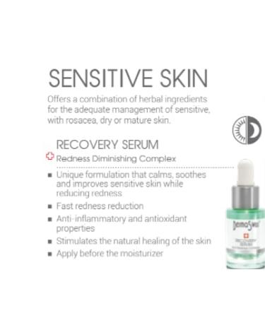 Dermaswiss Recovery Serum | Redness Control for Sensitive Couperose or Rosacea Skin | Reduce Inflammation with Arnica Bisabolol Hamamelis | 15 ml / 0.5 fl oz - Buy Online on GoSupps.com