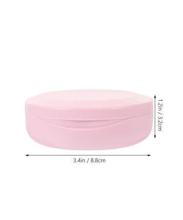Portable Pink Denture Case with Mirror - Healeved Pocket Denture Storage Box for Orthodontics, Home & Outdoor Use - Buy Online on GoSupps.com
