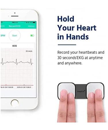 ECG Monitor Handheld ECG Heart Rate Monitors for Smart Phone Wireless Heart Rhythm Tracking Without ECG Electrodes Required Home Use SnapECG Portable EKG Devices for iPhone & Android - Buy Online on GoSupps.com