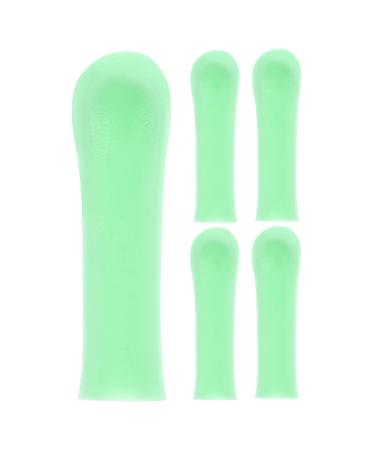 NOLITOY Ear Cleaner Tips Silicone Ear Wax Picker Cover Ear Spoon Sleeves Ear Wax Removal Tips Ear Scoops Sleeves Ear Spoon Protector Ear Cleaning Tools Light Green