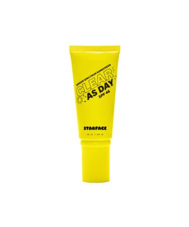 Starface Clear As Day SPF 46  Invisible Sunscreen Gel for Acne-Prone Skin  Lightweight and Non-Comedogenic  Water Resistant 80 Minutes  1.69 oz