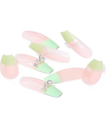 Coffin False Nails Press on Nails French Long Fake Nails Ballerina Acrylic Stick on Nails 24pcs for Women and Girls (Color : Pink Size : F) - Buy Online on GoSupps.com