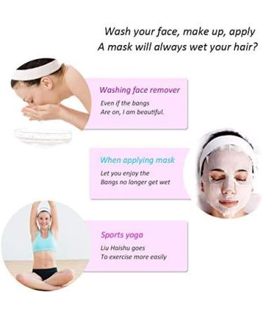 2-Pack Adjustable Spa Headband for Women - Facial Makeup Hairband Towel Cloth with Magic Sticker - Black + White - Buy Online on GoSupps.com