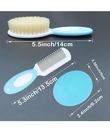 Baby Girl Hair Brush Set - Natural Soft Goat Bristle - Perfect Baby Registration Gift (Blue) - Buy Online on GoSupps.com