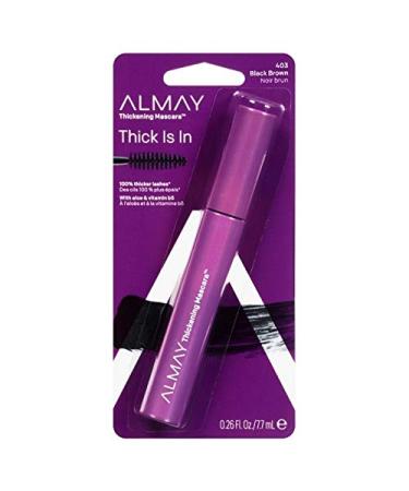 Almay One Coat Thickening Mascara Black Brown 403 0.26 FL oz (Pack of 2)
