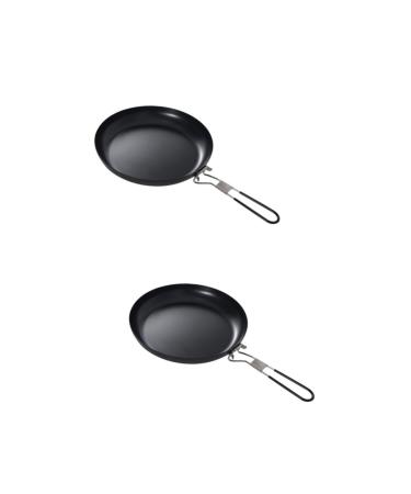 Zerodeko 9 Inch Fry Pan 2pcs 9 Frying Pan Iron Water Cup Metal 9 Inch Skillet 43.5X24X4.9CMx2pcs Blackx2pcs