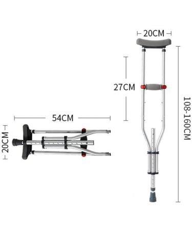 Underarm Crutches for Walking Aluminum Folding Armpit Crutches Height Adjustable 43 to 63 Inches Walking Sticks w/Underarm Pad & Handgrip for Travel and Storage Independence - Buy Online on GoSupps.com