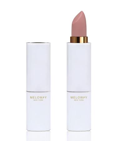 MELOWAY Hi-Rise Hydrating Matte Lipstick | Moisturizing  High-Pigment  Vegan Formula in Multiple Shades | Long-Lasting  Non-Drying  One-handed Capless Lipstick for Easy Application Naked Peach