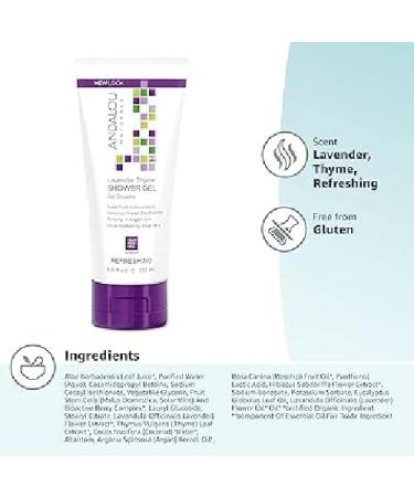 Andalou Naturals Lavender Thyme Refreshing Shower Gel 8.5 Fluid Ounce floral - Buy Online on GoSupps.com