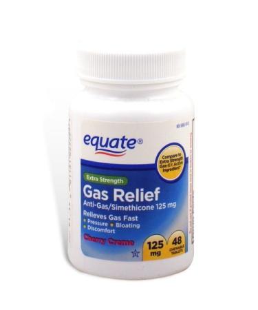 Equate - Gas Relief Extra Strength Simethicone 125 mg 48 Chewable Tablets Compare to Gas-X 48 Count (Pack of 1)