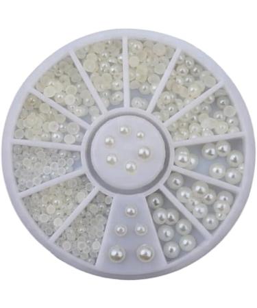 4 Pack Pearl Nail Art Decoration White Pearl Cream Pearl Pearlescent Iridescent Mermaid Unicorn Beads Pearls Charms 3D Flat Back Gemstones - Buy Online on GoSupps.com