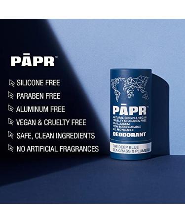 PAPR - Nature Powered Clinically Proven All Natural Deodorant in Zero Waste Paper Packaging (The Deep) - Buy Online on GoSupps.com