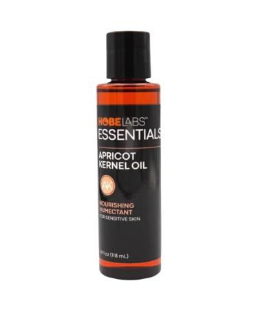 Hobe Labs Apricot Kernel Oil 4 oz - Nourishes Dry Skin Calms and Repairs Improves Tone and Radiance Nourishing Humectant Easily Absorbed Apricot Oil