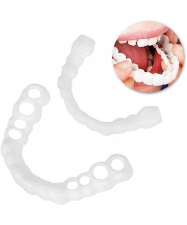 Temporary Cosmetic Teeth Dentures Simulated Braces for a Stunning Smile | Upper & Lower Snap Caps - Buy Online on GoSupps.com