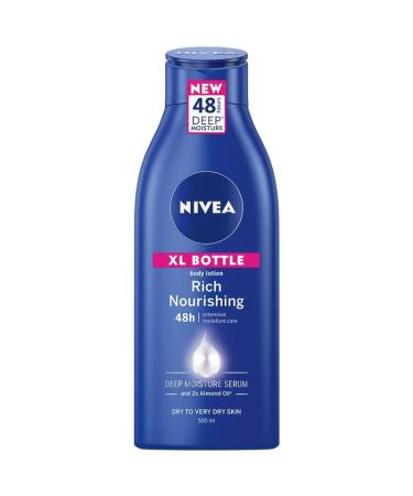 Nivea Rich Nourishing 48h Deep Moisture Body Lotion 500ml - Intense Hydration for All Skin Types | Fast International Shipping - Buy Online on GoSupps.com