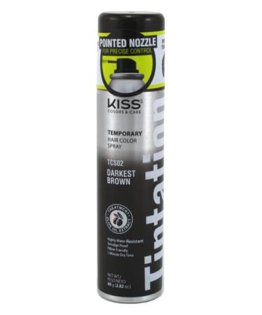 Kiss Tintation Temporary Color Spray Darkest Brown 2.82 Ounce (Pack of 6) Darkest Brown 2.82 Fl Oz (Pack of 6) - Buy Online on GoSupps.com