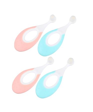 Ipetboom 4 pieces of children's toothbrush 360 toothbrush toddom toothbrush 1-2 years baby toothbrush toothbrushes for children infant toothbrush Tool for oral care rubber protection 1 piece (1 Pack) sorted color