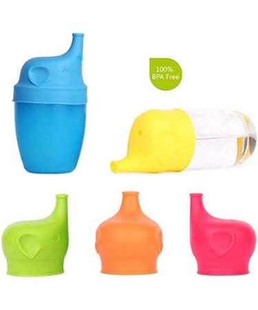5Pcs Elephant Design Silicone Sippy Cup Lids - Spill-Proof & Insulated Kids Lids - Buy Online on GoSupps.com