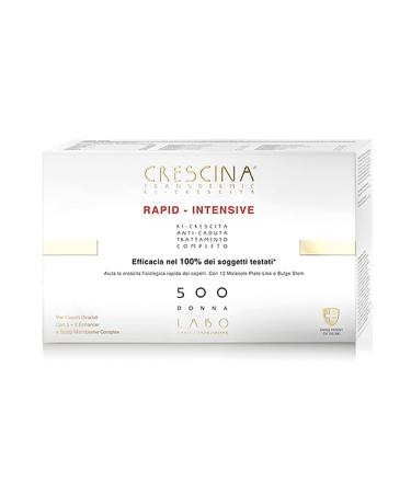 LABO Crescina Transdermic RAPID-INTENSIVE double treatment against hair loss and hair growth 500 women 10+10 ampoules