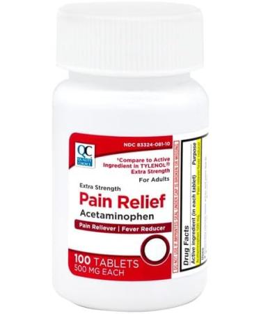 Quality Choice Acetaminophen 500 mg Extra Strength Tablets for Pain and Fever Relief. Value Size 100 Count Bottle - Buy Online on GoSupps.com