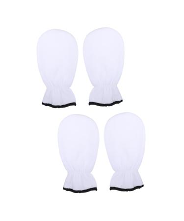 FOMIYES 2 Pairs Exfoliating Hand Mask Exfoliating Gloves Dry Hands Lotion Womens Glove Dry Hands Gloves Hand Exfoliation Gloves Gel Hand Gloves Fingerless White Polyester Care Bag Miss