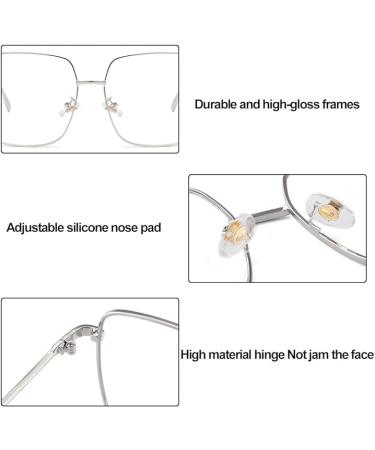 Shop Dollger Blue Light Filter Glasses for Men & Women - Anti Blue Light Square Metal Frame for PC TV & Gaming - Stylish Silver Design - Buy Online on GoSupps.com