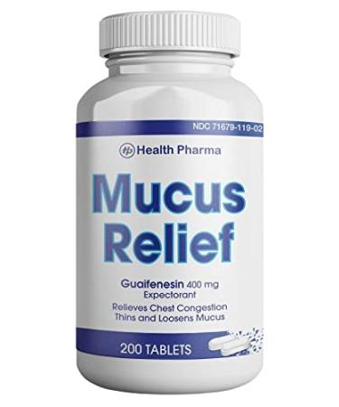 Health Pharma Mucus Relief Guaifenesin Caplets 400 mg (200 Count)