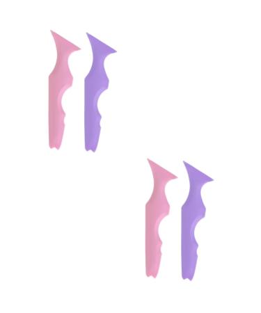 FOMIYES 4 Pcs Silicone Beauty Ruler Silicone Mold Mascara Shield Eyeliner Wearing Aid Eyelash Tool Bevel 1 count (Pack of 1) Assorted Colorx2pcs