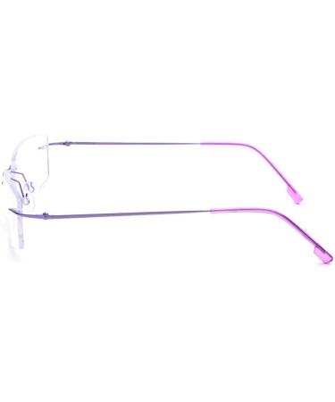 Rongchy Super Light Titanium Myopia Glasses -0.50 to -6.00 | Stylish Borderless Design for Men & Women | -5.5 Purple Nearsighted Eyewear - Buy Online on GoSupps.com