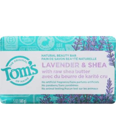 Tom's of Maine Lavender & Shea Natural Beauty Bar Soap - 5 oz | Raw Shea Butter | Eco-Friendly & Cruelty-Free - Buy Online on GoSupps.com