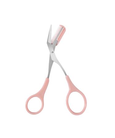 1 piece of eyebrow scissors eyebrow scissors with comb mascara eyebrow scissors for women eyebrows comb eyebrow comb eyebrow scissors for women and men (pink)