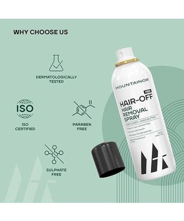 MOUNT_AINOR Hair Removal Cream Spray for Men | Painless & Safe Hair Removal for Chest Back Arms Legs & Underarms | 200ml Certified & Dermatologically Tested - Buy Online on GoSupps.com