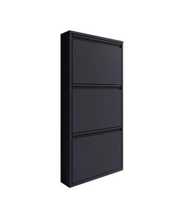 Freestanding Shoe Storage Cabinet Ultra Thin Shoe Home Cabinet Door Flip Bucket Entry Small Unit Storage 15cm Narrow Shoe Rack Carbon Steel Furniture for Slippers Sneakers Heels Boots (Color : Bl