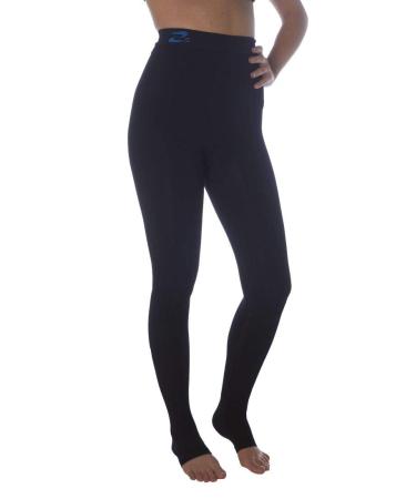 CzSalus Flat knit Lipedema Lymphedema support slimming compression leggins (Kl1 18-21 mmHg) Medium Short Black