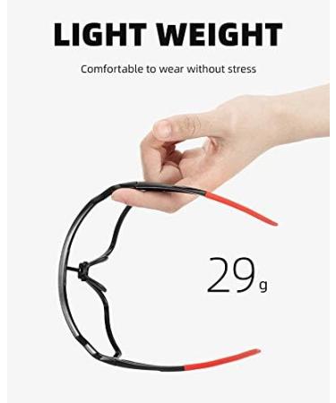 ROCKBROS Photochromic Cycling Sunglasses | UV Protection | Black-Red - Buy Online on GoSupps.com