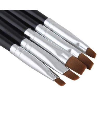 Lyhhai Nail Brush Set Acrylic UV Gel Flat Brush Kit Dot Painting 5pcs