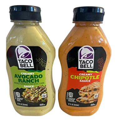 12 Fl Oz Taco Bell Creamy Avocado Ranch & 12 Fl Oz Taco Bell Creamy Chipotle Sauce 12 Fl Oz (Pack of 2) - Buy Online on GoSupps.com