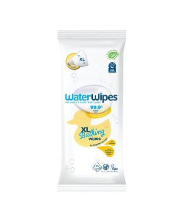 WaterWipes XL Unscented, No-Rinse, Textured Bath Wipes for Sensitive & Newborn Skin, 1 Pack (16 Count) - Packaging May Vary