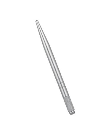 WOONEKY 1pc Pointed Manual Slender Eyebrow Silver Thin Single-end Multifunction Pen Embroidery