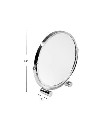 Home Basics Heavy Duty Chrome Plated Steel Round Bathroom Mirror - Silver - Buy Online on GoSupps.com