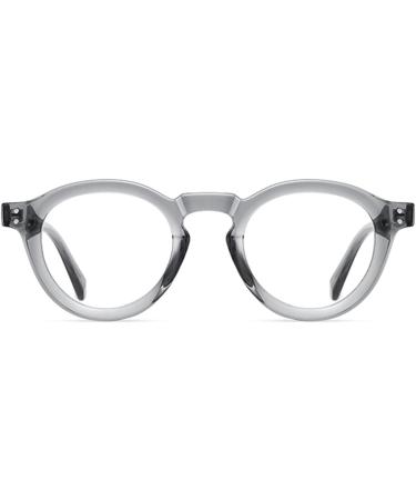 Kachawoo Retro Glasses Frame | Women & Men TR90 Acetate Round Eyeglasses | Non-Prescription Gray Lens Eyewear - Shop Internationally - Buy Online on GoSupps.com