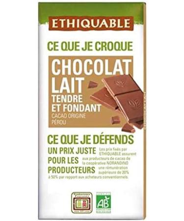 ETHIQUABLE - Organic Soft and Melting Milk Chocolate 100G - Pack of 4 - Buy Online on GoSupps.com