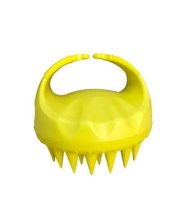 Scalp massager 1 pack of silicone hair brush shampoo scalp brush comb hair spa slimming massage brush body shampoo comb shampoo brush (color: red) (color: geel)
